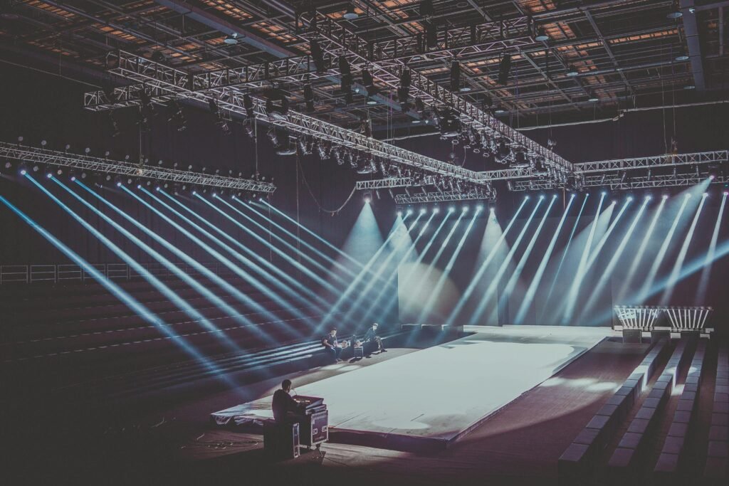 Professional event production Singapore featuring custom stage design and LED screens.