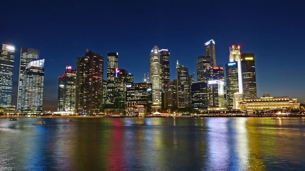 Singapore skyline highlighting MICE venues and hotels